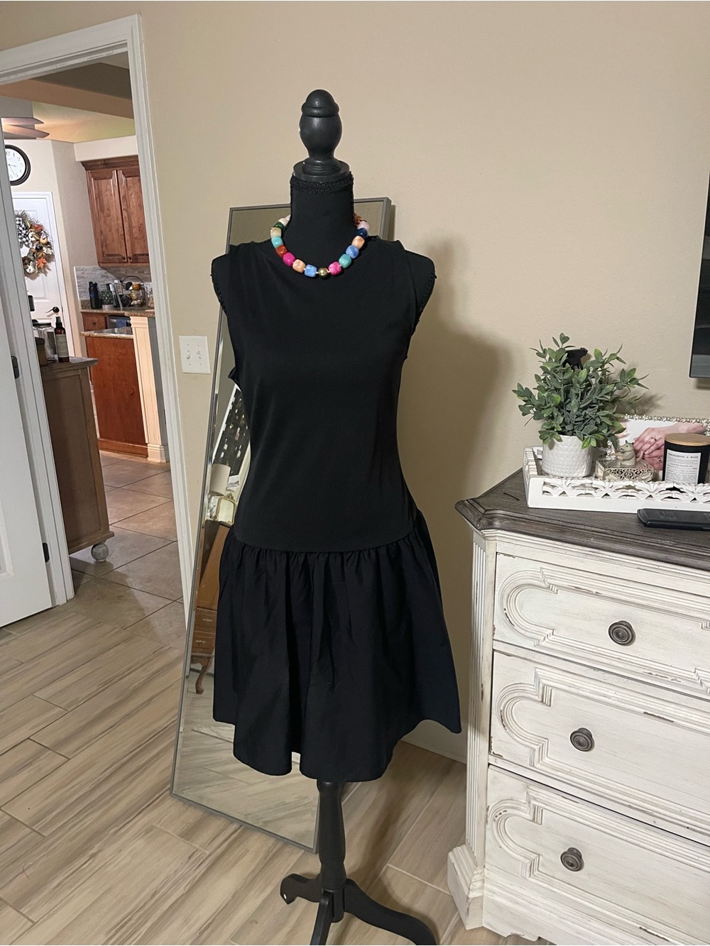 a new day Black Sleeveless Drop-Waist Dress